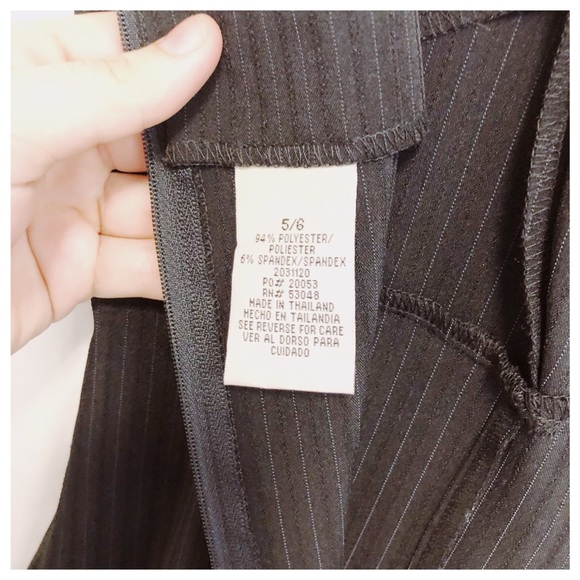 90s pinstriped black midi spaghetti strapped dress - Picture 6 of 6